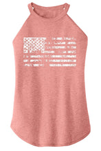 Load image into Gallery viewer, Ladies Distressed American Flag Rocker Tank Top
