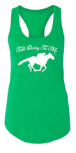 Load image into Gallery viewer, Ladies Talk Derby Me Funny Horse Race, Kentucky Derby Racerback