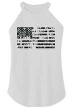 Load image into Gallery viewer, Ladies Distressed American Flag Rocker Tank Top