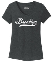 Load image into Gallery viewer, Ladies Brooklyn Home T Shirt Love New York Pride Triblend V-Neck