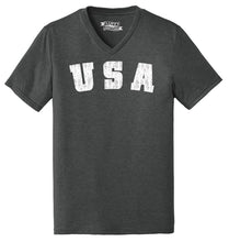 Load image into Gallery viewer, Mens Distressed USA American Pride Triblend V-Neck