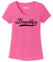 Load image into Gallery viewer, Ladies Brooklyn Home T Shirt Love New York Pride Triblend V-Neck