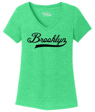 Load image into Gallery viewer, Ladies Brooklyn Home T Shirt Love New York Pride Triblend V-Neck
