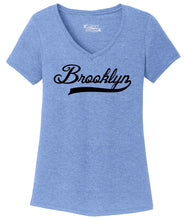 Load image into Gallery viewer, Ladies Brooklyn Home T Shirt Love New York Pride Triblend V-Neck
