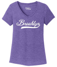 Load image into Gallery viewer, Ladies Brooklyn Home T Shirt Love New York Pride Triblend V-Neck