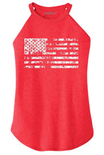 Load image into Gallery viewer, Ladies Distressed American Flag Rocker Tank Top
