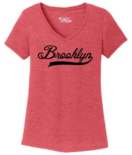 Load image into Gallery viewer, Ladies Brooklyn Home T Shirt Love New York Pride Triblend V-Neck