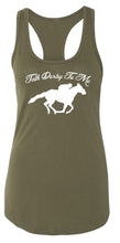 Load image into Gallery viewer, Ladies Talk Derby Me Funny Horse Race, Kentucky Derby Racerback