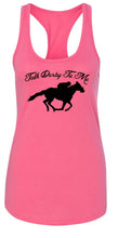 Load image into Gallery viewer, Ladies Talk Derby Me Funny Horse Race, Kentucky Derby Racerback