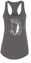 Load image into Gallery viewer, Ladies Horse Face Graphic Racerback
