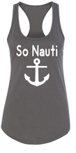 Load image into Gallery viewer, Ladies So Nauti Nautical Racerback Tank
