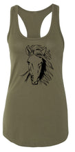 Load image into Gallery viewer, Ladies Horse Face Graphic Racerback
