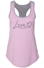 Load image into Gallery viewer, Ladies Love Heart Racerback Tank Top
