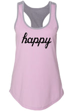 Load image into Gallery viewer, Ladies Happy Graphic Racerback Tank
