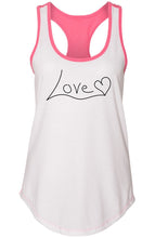 Load image into Gallery viewer, Ladies Love Heart Racerback Tank Top
