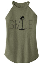 Load image into Gallery viewer, Ladies Smile Palm Trees Rocker Tank Top
