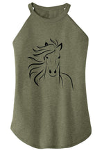 Load image into Gallery viewer, Ladies Horse Outline Rocker Tank
