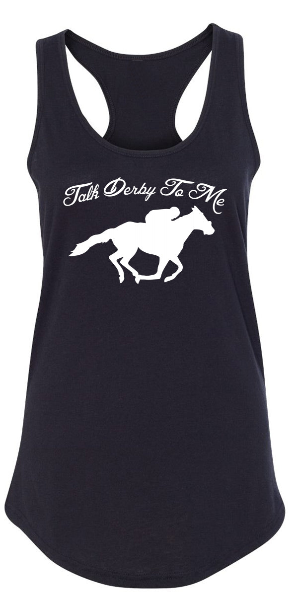 Ladies Talk Derby Me Funny Horse Race, Kentucky Derby Racerback