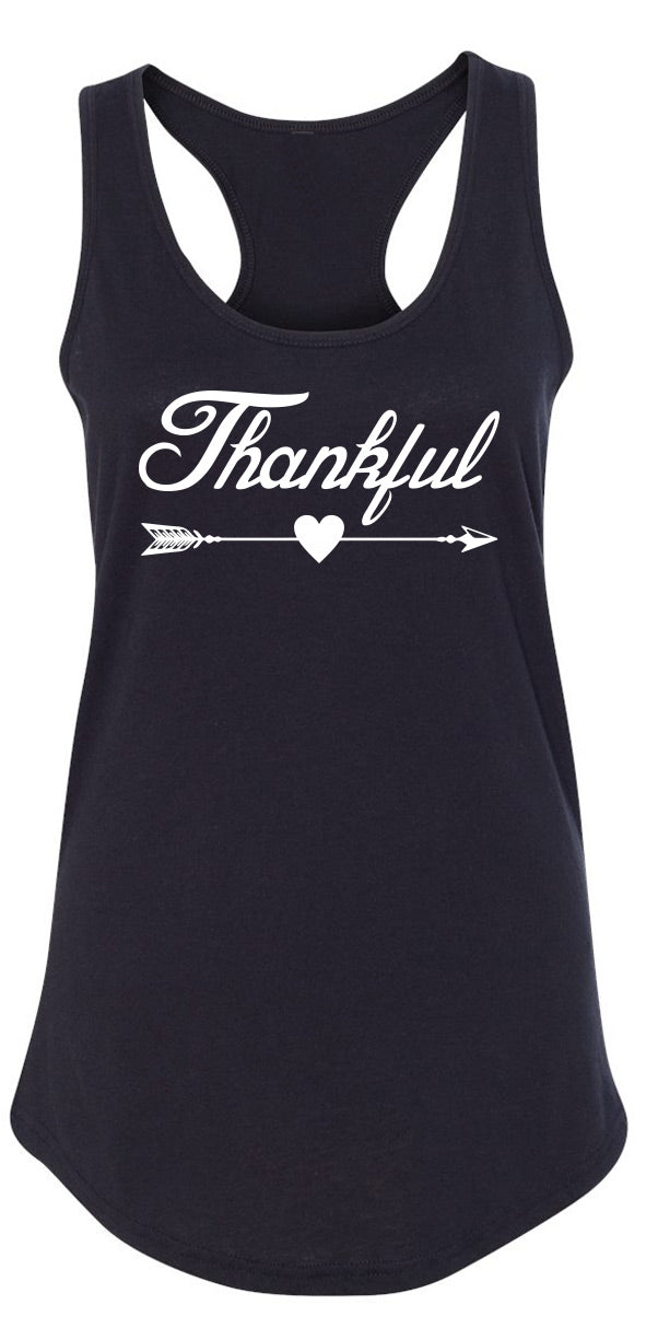 Ladies Thankful Arrow Racerback Tank Top