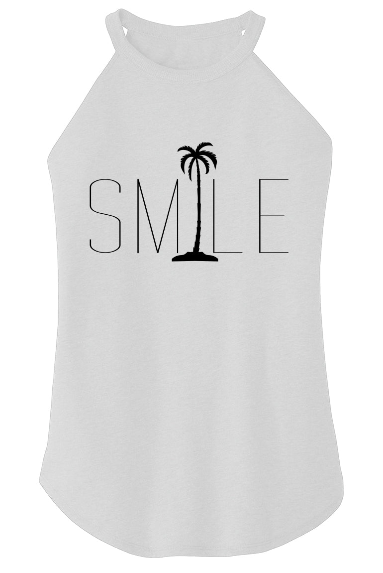 Ladies Smile Palm Trees Rocker Tank Top