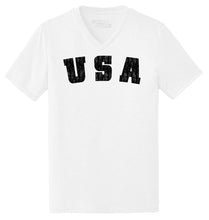Load image into Gallery viewer, Mens Distressed USA American Pride Triblend V-Neck
