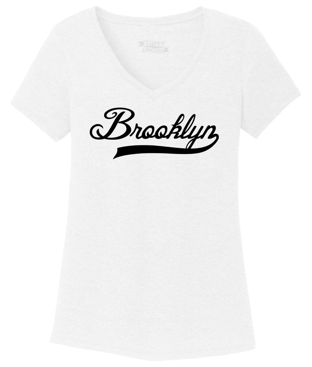 Ladies Brooklyn Home T Shirt Love New York Pride Triblend V-Neck