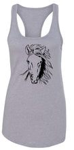 Load image into Gallery viewer, Ladies Horse Face Graphic Racerback
