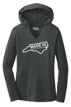 Load image into Gallery viewer, Ladies Made In North Carolina Hooded Shirt
