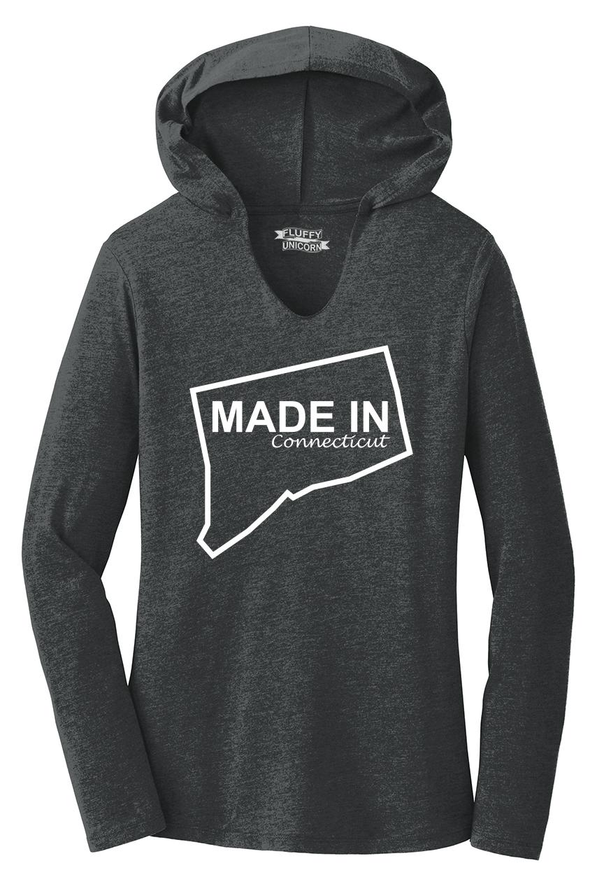 Ladies Made In Connecticut Hooded Shirt