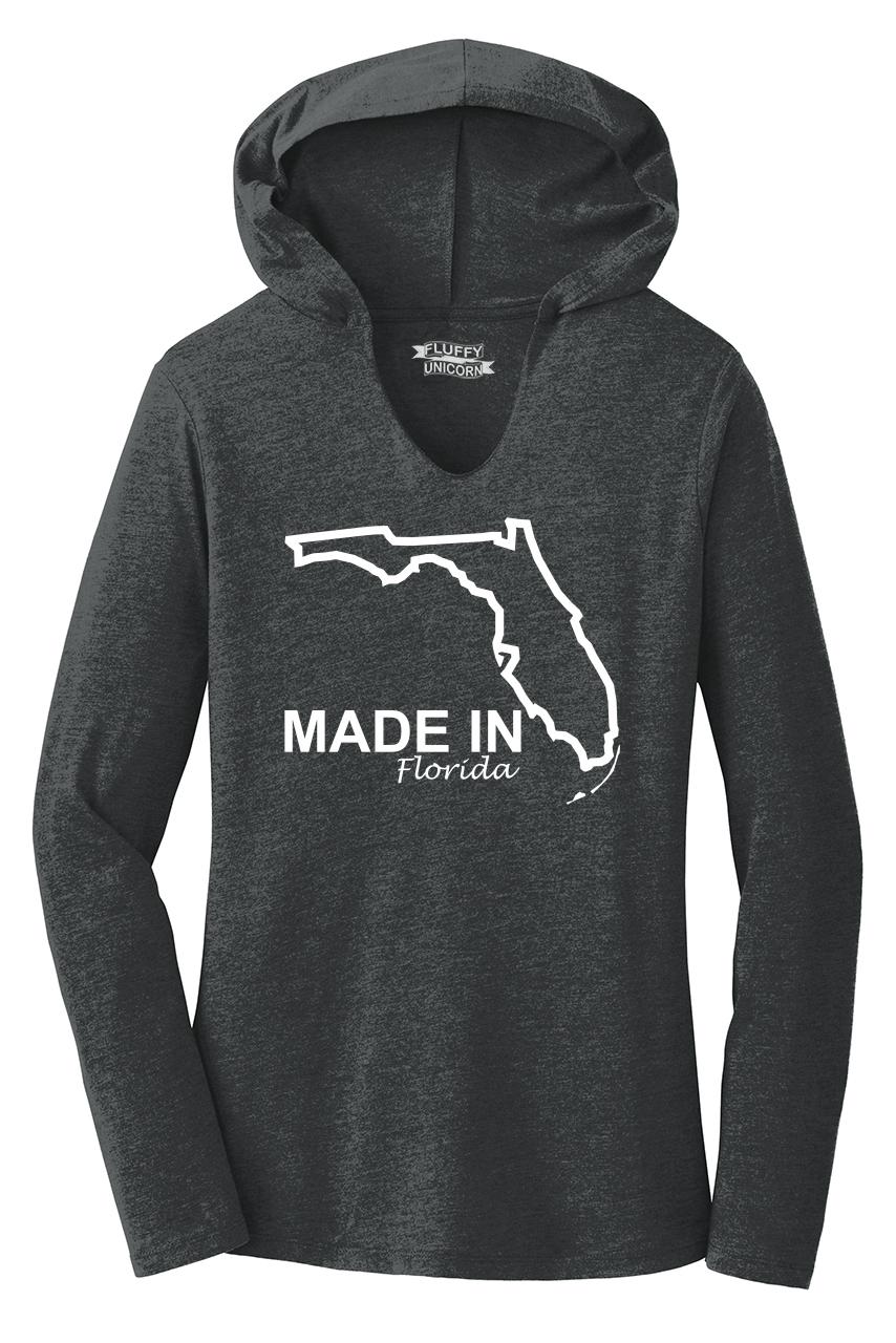 Ladies Made In Florida Hooded Shirt
