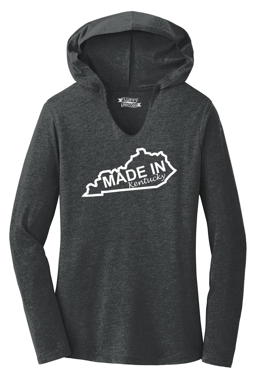 Ladies Made In Kentucky Hooded Shirt