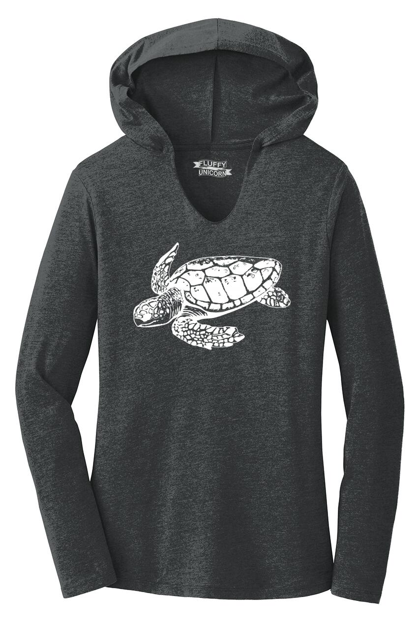 Ladies Sea Turtle Hooded Shirt