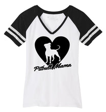 Load image into Gallery viewer, Ladies Pitbull Mama Game Day V-Neck Tee
