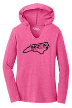 Load image into Gallery viewer, Ladies Made In North Carolina Hooded Shirt
