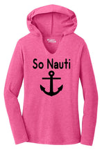 Load image into Gallery viewer, Ladies So Nauti Nautical Hooded Shirt
