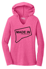 Load image into Gallery viewer, Ladies Made In Connecticut Hooded Shirt
