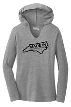 Load image into Gallery viewer, Ladies Made In North Carolina Hooded Shirt
