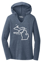 Load image into Gallery viewer, Ladies Made In Michigan Hooded Shirt
