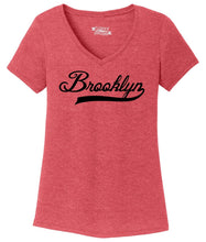 Load image into Gallery viewer, Ladies Brooklyn Home T Shirt Love New York Pride Triblend V-Neck
