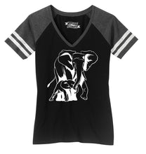 Load image into Gallery viewer, Ladies Elephant Mom and Calf Game Day V-Neck Tee
