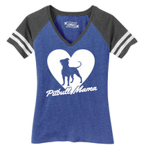 Load image into Gallery viewer, Ladies Pitbull Mama Game Day V-Neck Tee
