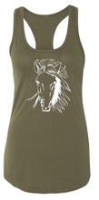 Load image into Gallery viewer, Ladies Horse Face Graphic Racerback
